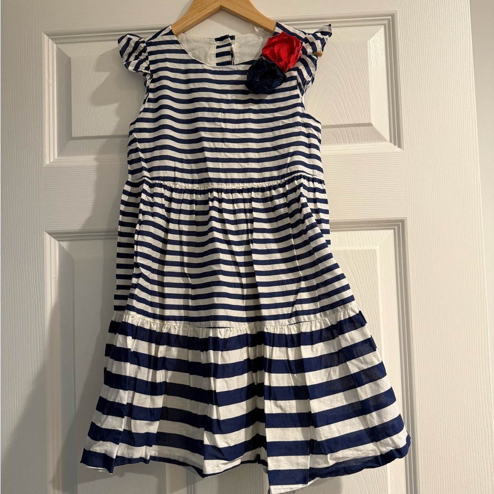 Janie and Jack Blue and White Pleated Sundress